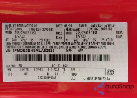 2021 Ford Bronco Big Bend from USA, damaged, VIN 1FMDE5BH8MLA82823